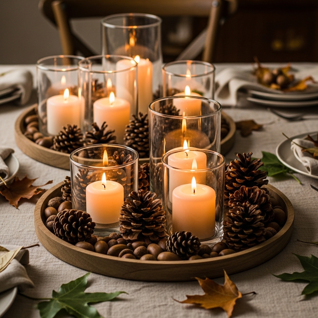 Acorn or Pinecone Fillers for Candle Holders