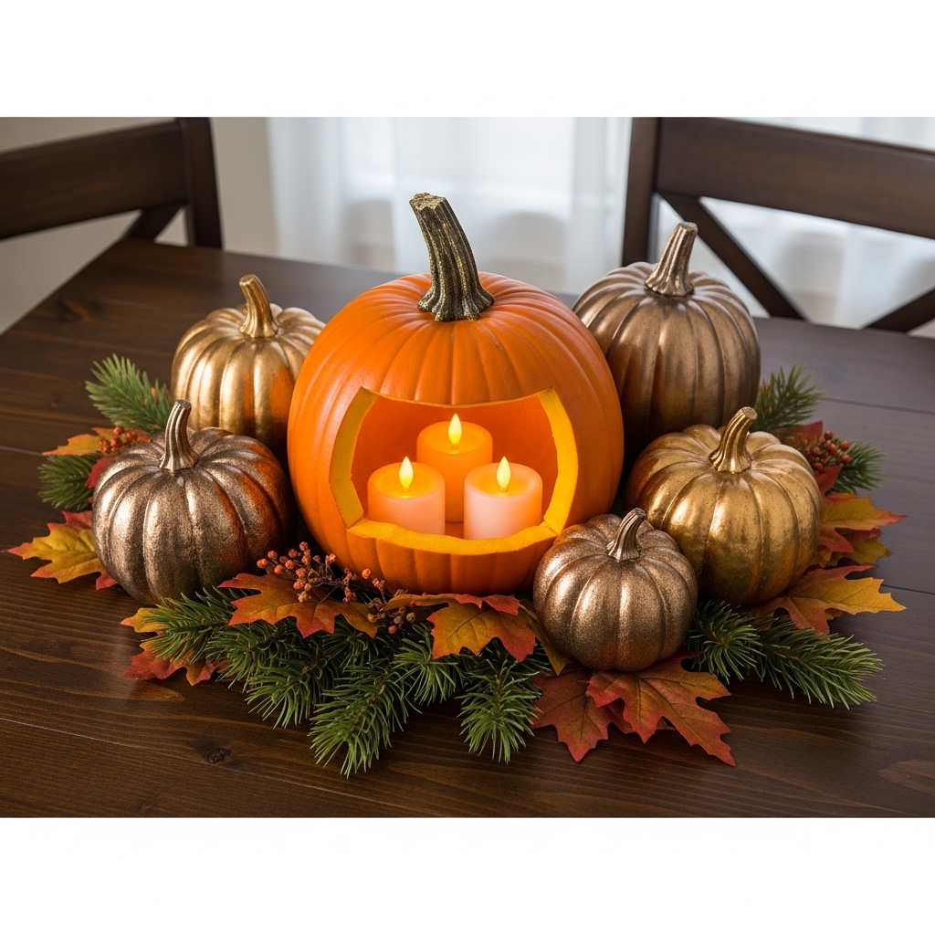 DIY Rustic Pumpkin Centerpiece