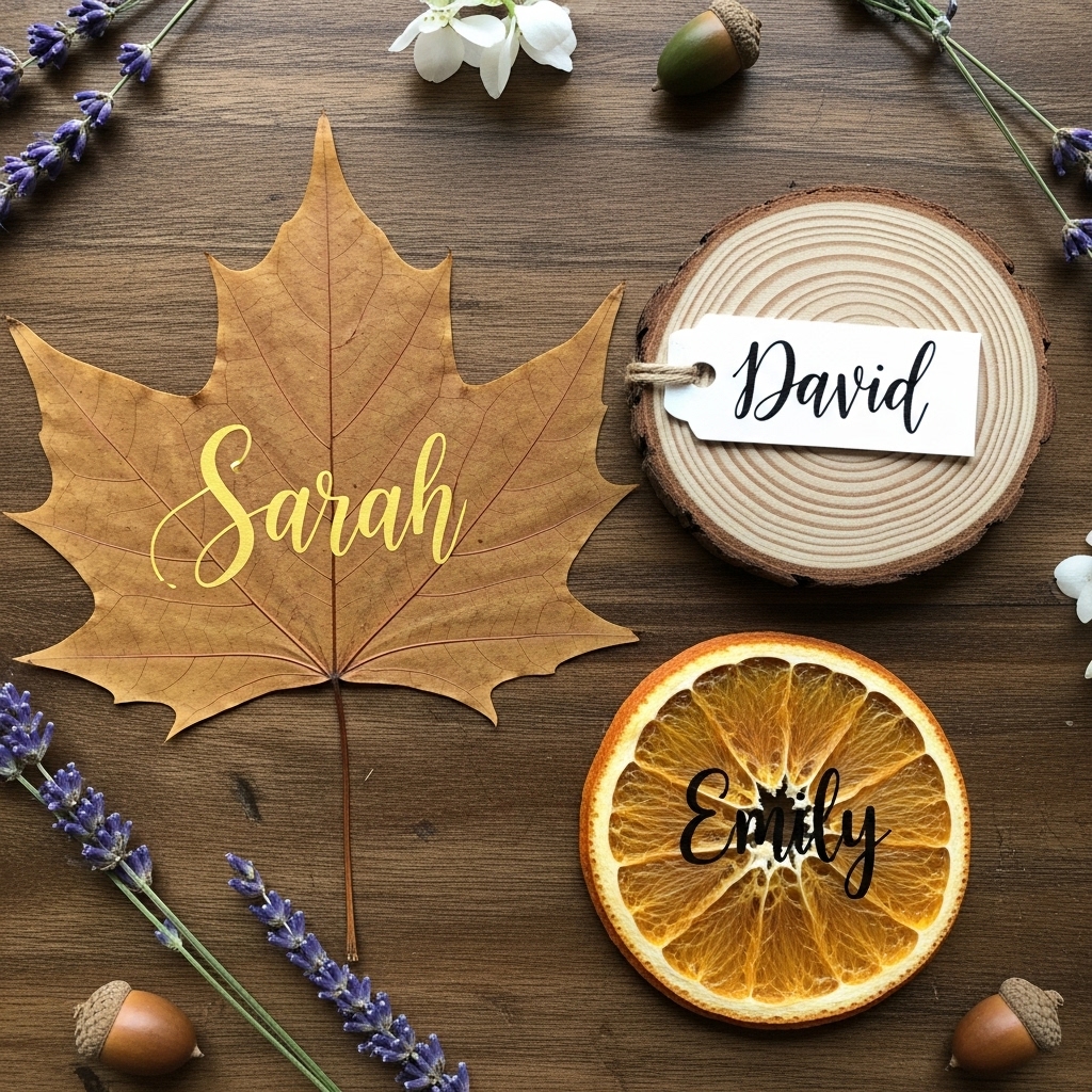 Personalized Place Cards Using Natural Materials