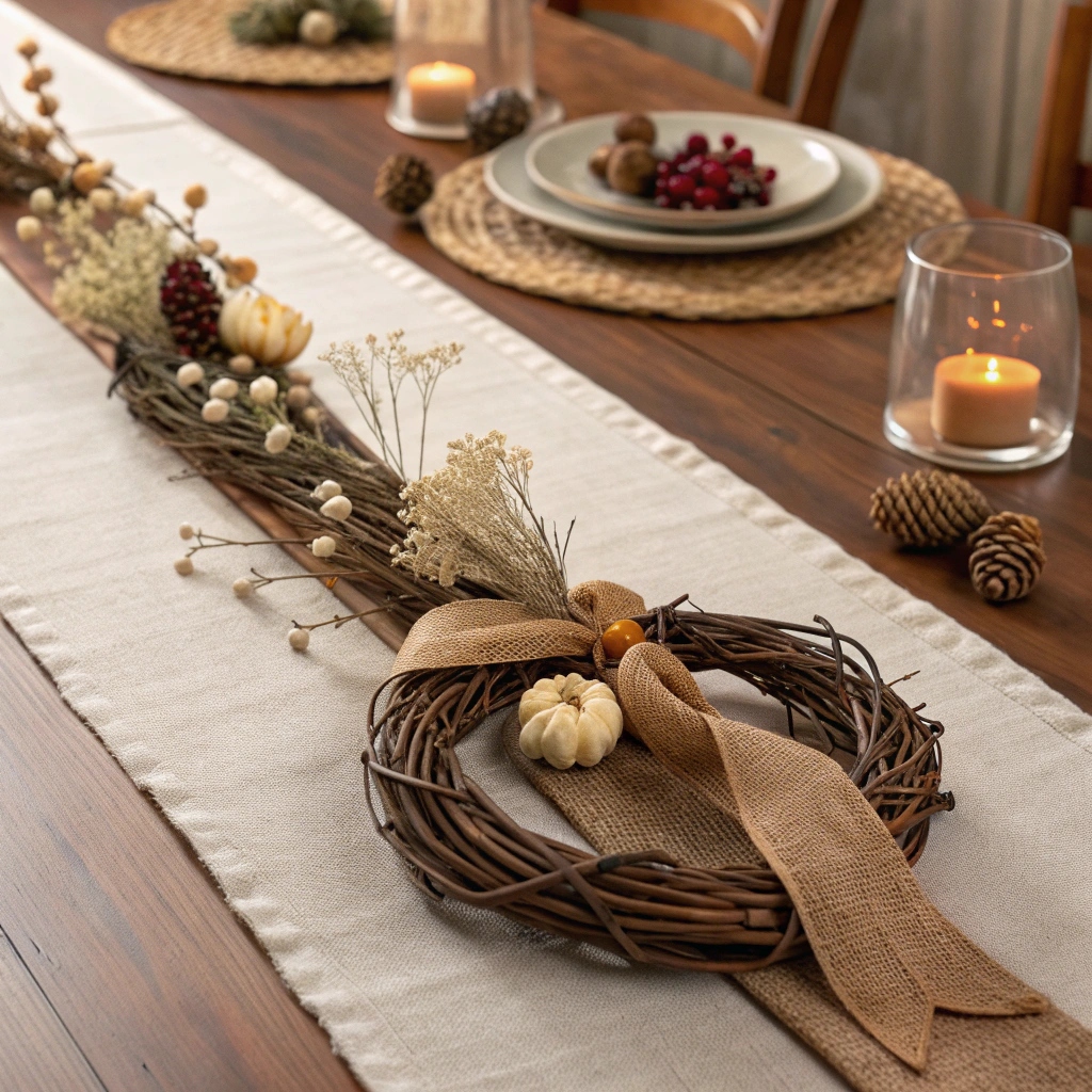 Twisted Vine & Burlap Swag