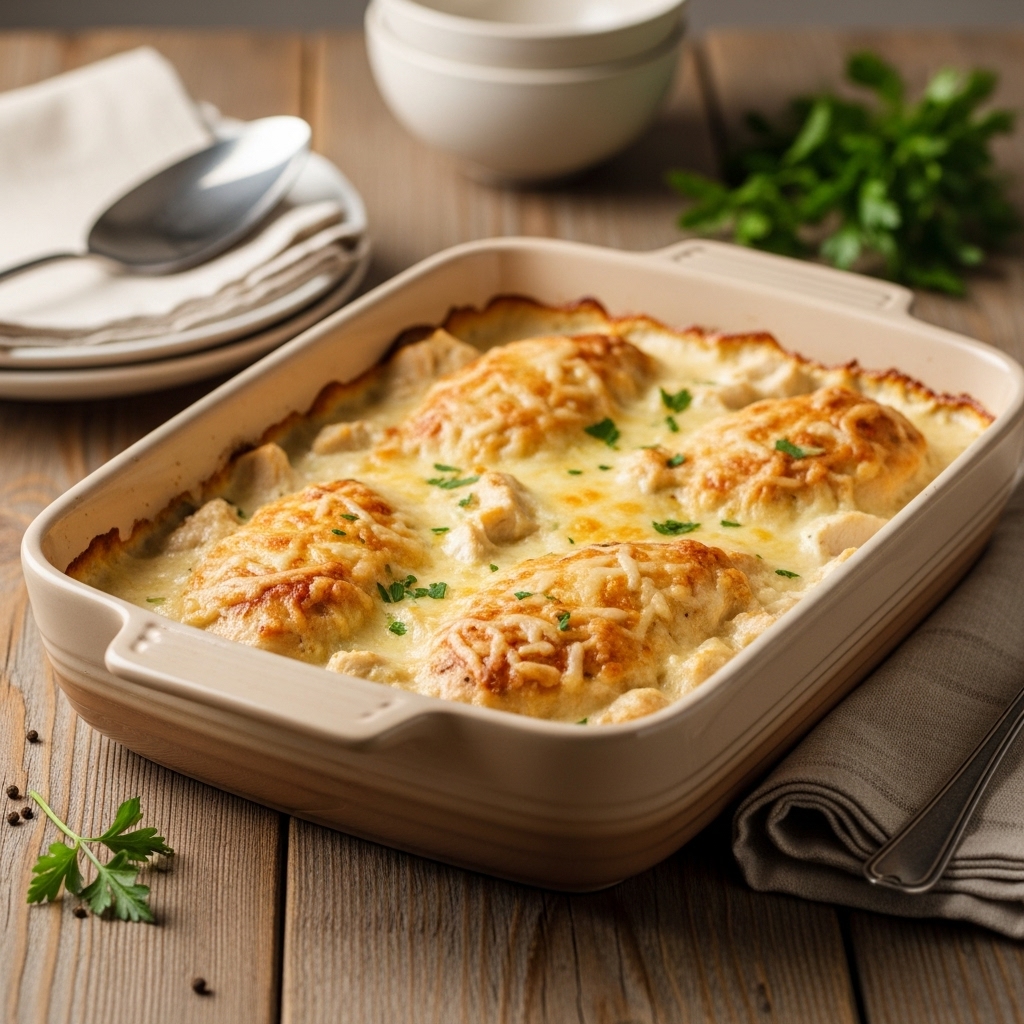 Chicken Alfredo Bake