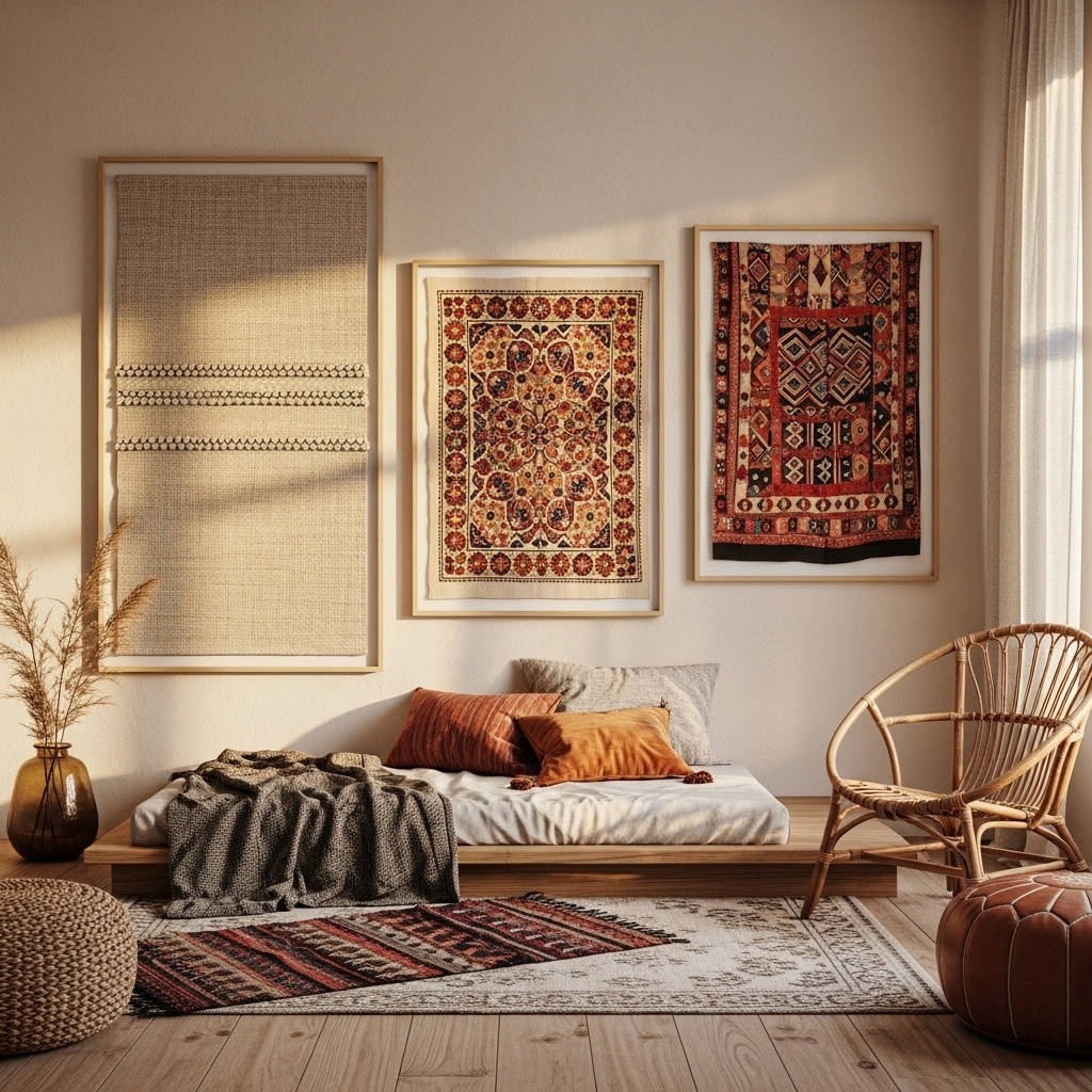 Framed Textiles or Fabric Panels for Texture