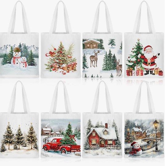 Canvas Christmas Tote Bags