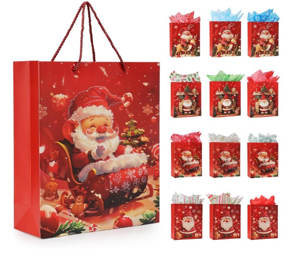 Glittery Santa Gift Bags