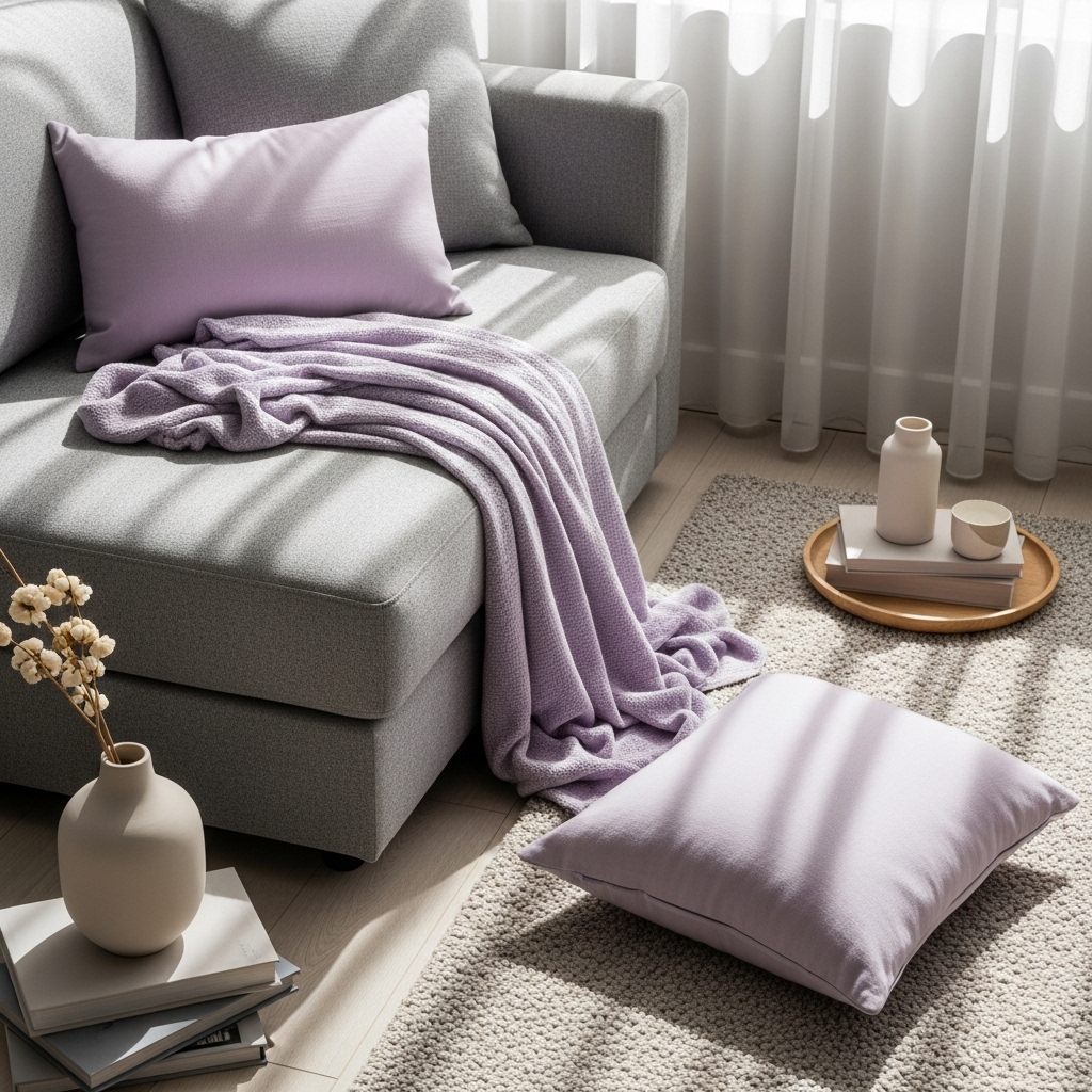 Stone Gray and Pale Lavender