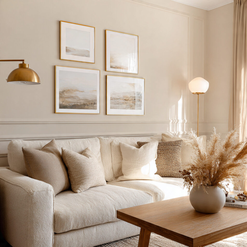 Warm Beige and Muted Gold