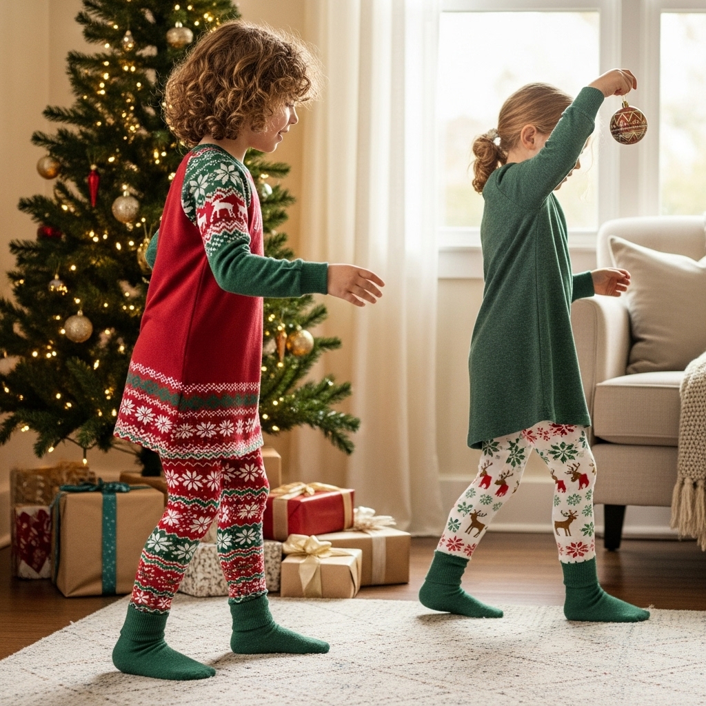 Warm Leggings with Holiday Prints