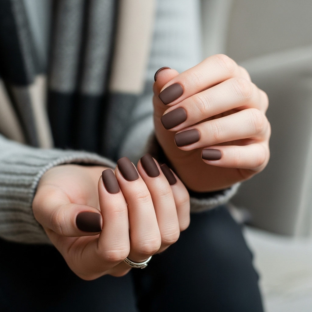 Chocolate Brown Nails