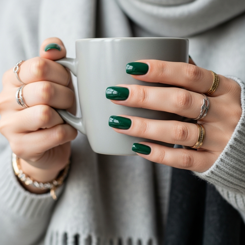 Evergreen Green Nails