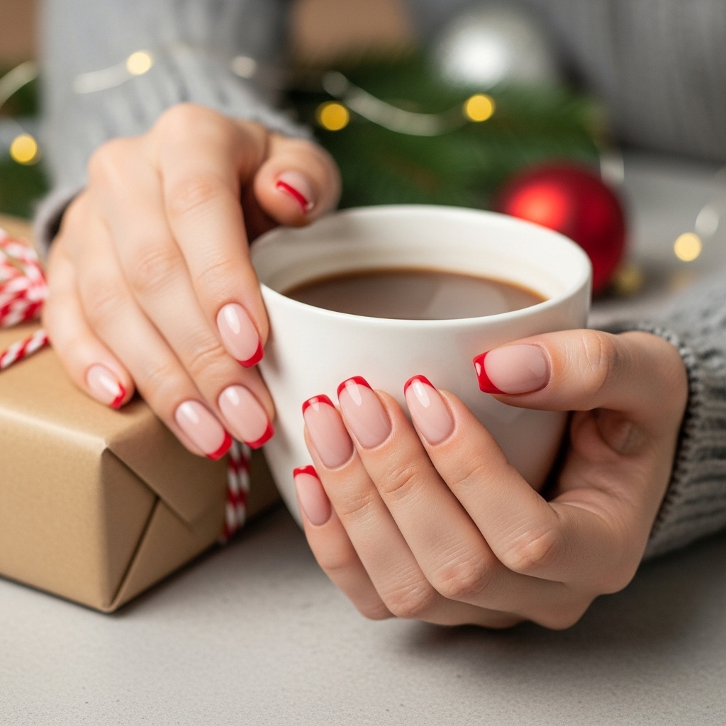 French Tips with a Red Twist