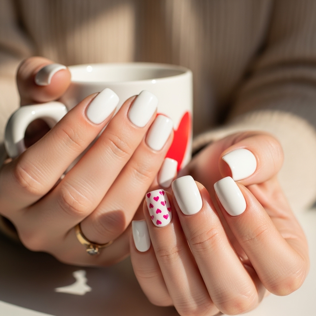 Mini Hearts on One Nail Only