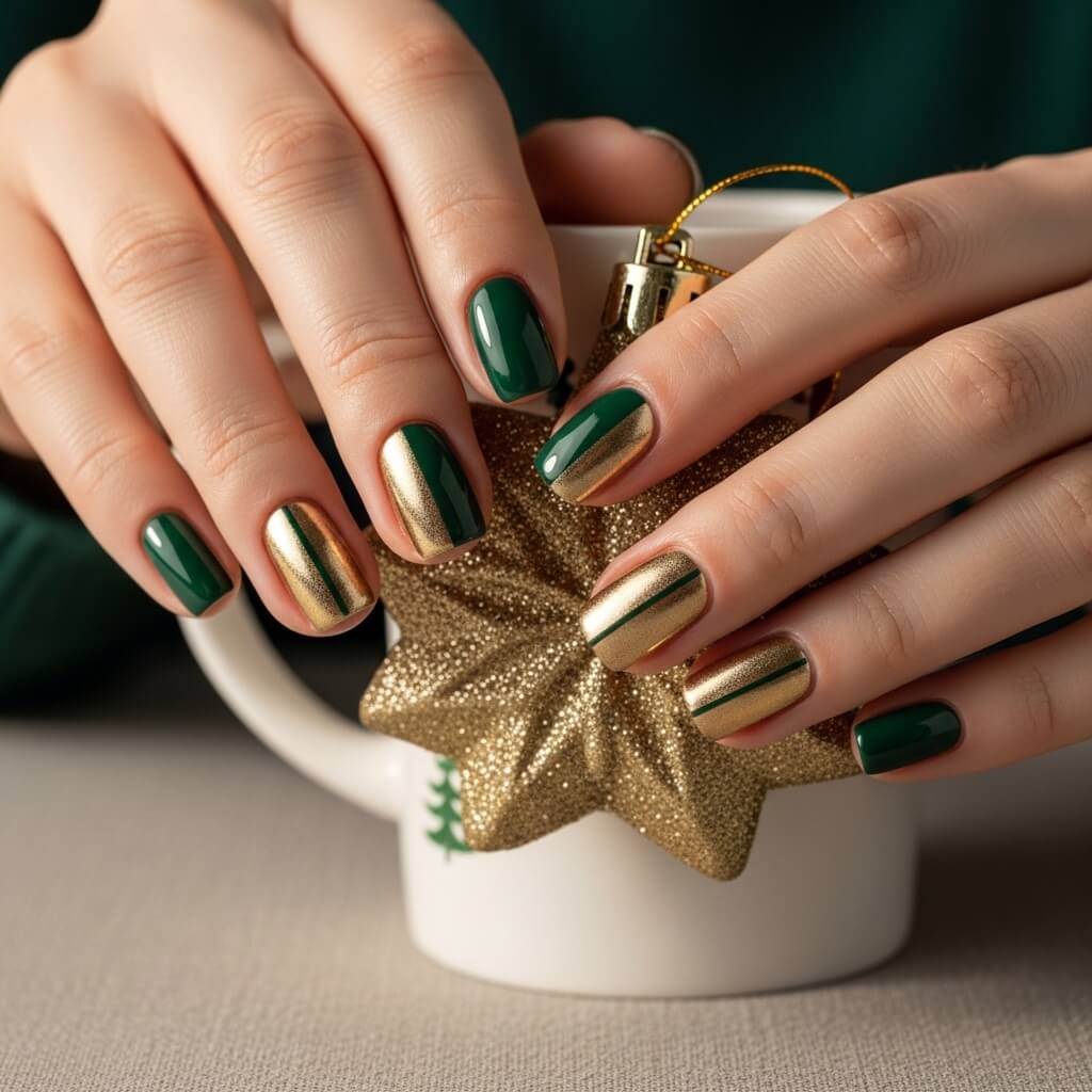 Simple Green & Gold Color Block