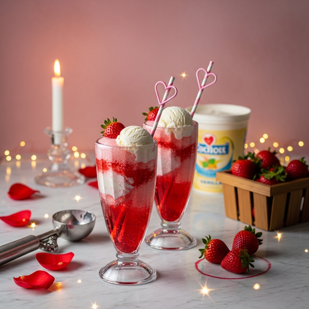 Strawberry Ice Cream Floats