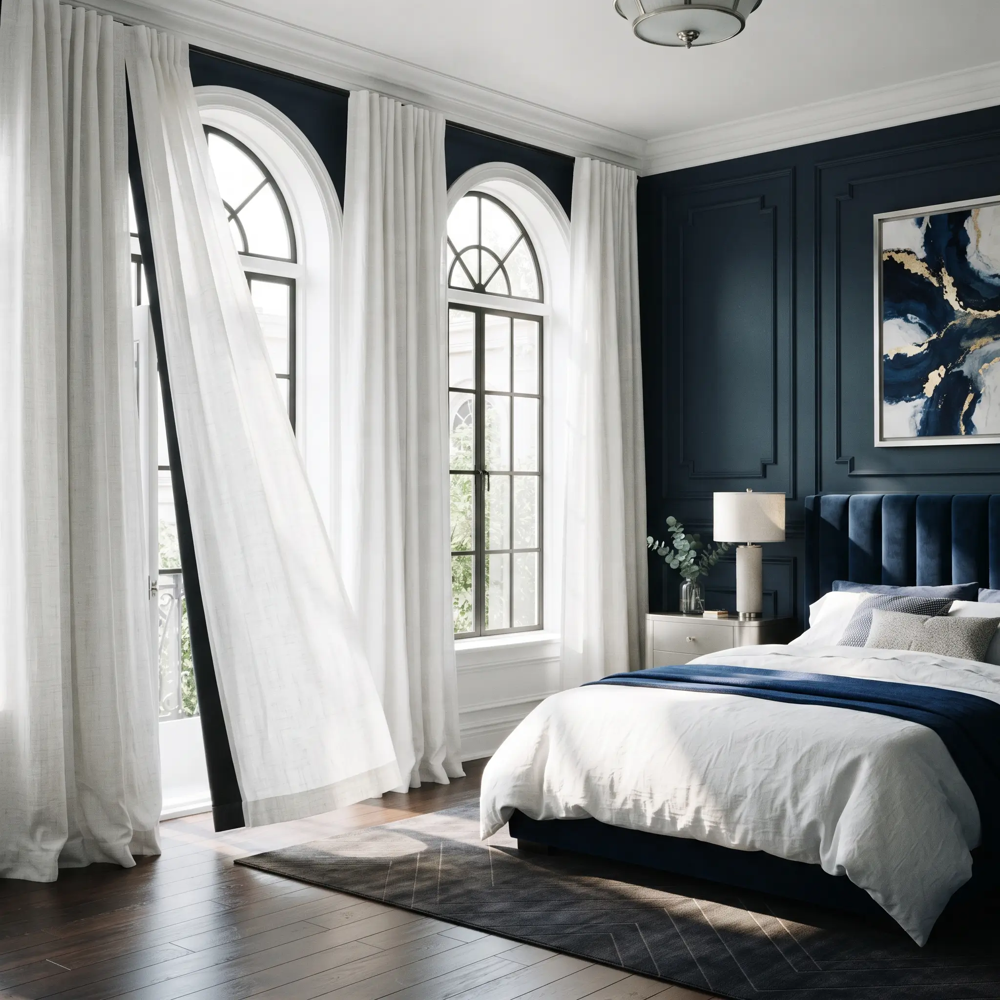 White curtains