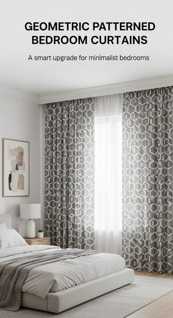 Geometric Patterned Bedroom Curtains