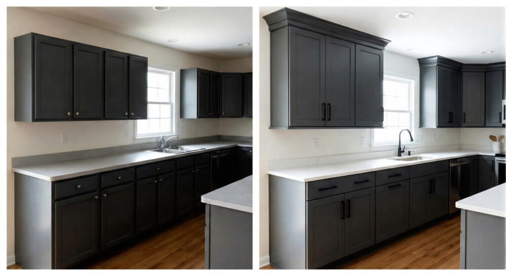 Update Kitchen Cabinets with Crown Molding