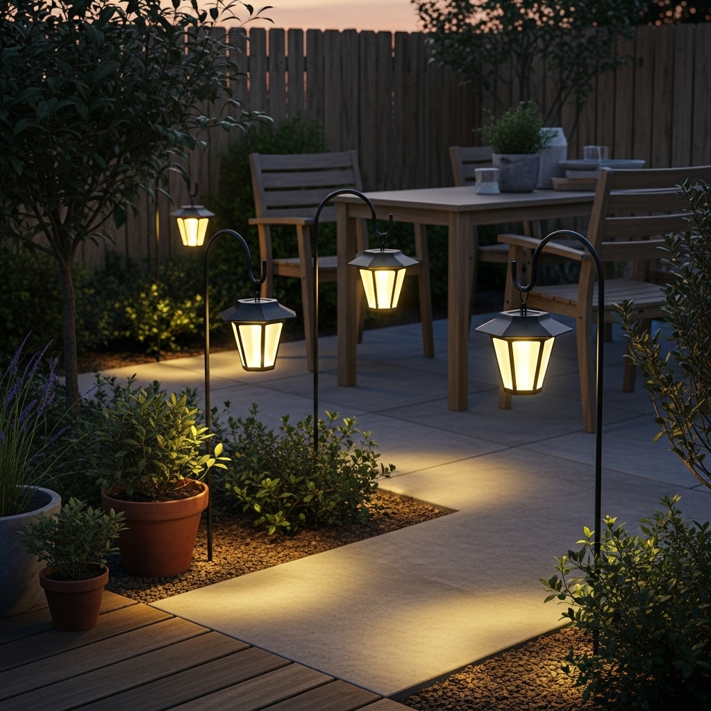 solar-powered outdoor lighting