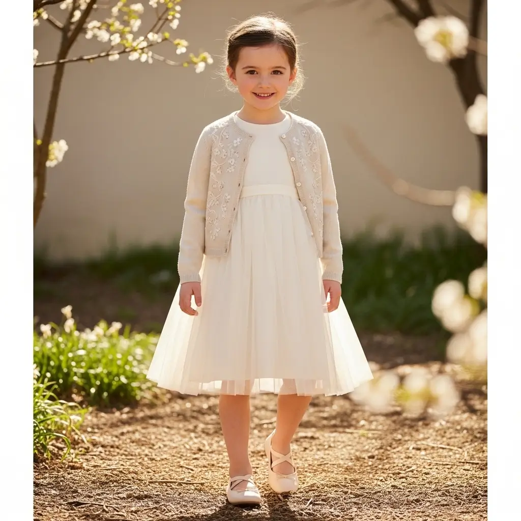 Cardigan and Tulle Dress