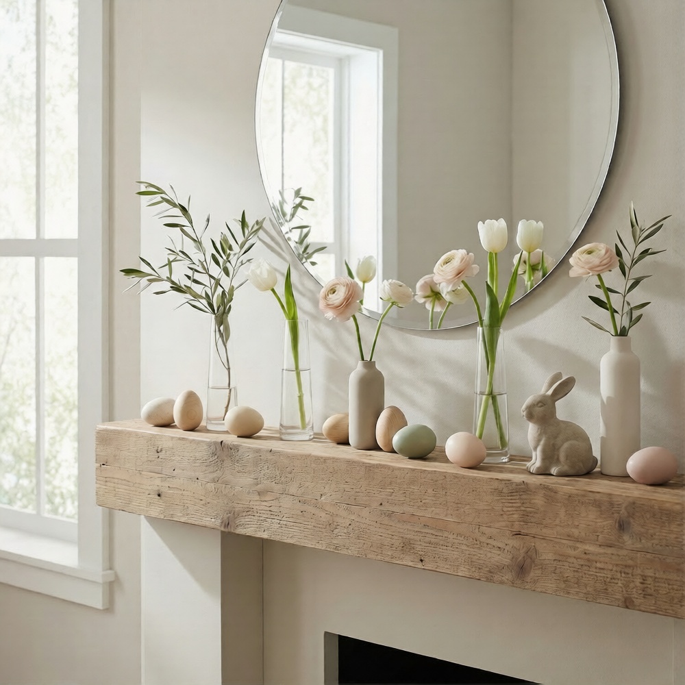 Easter Touches for the Mantel