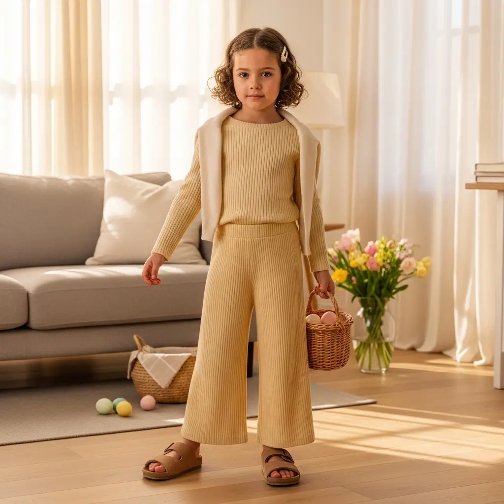 Ribbed Knit Set in Butter Yellow