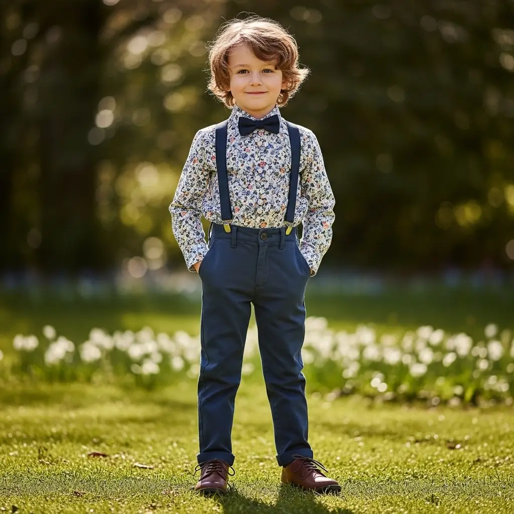 Suspender Chinos and a Liberty Print Shirt