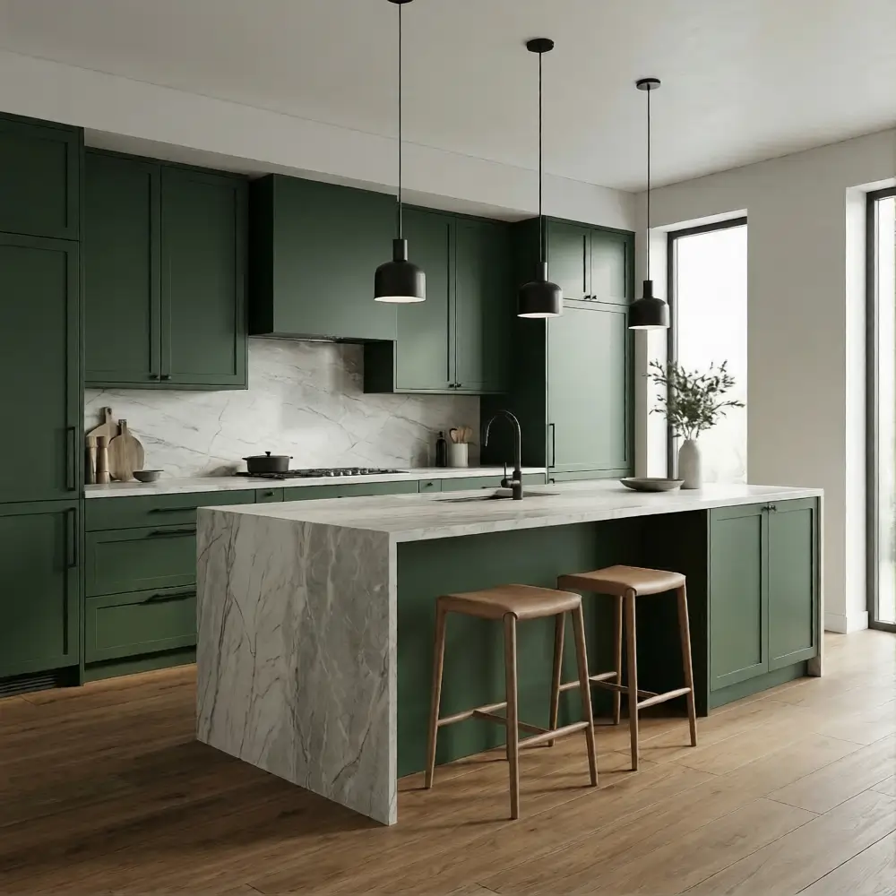 Forest Green and Natural Stone
