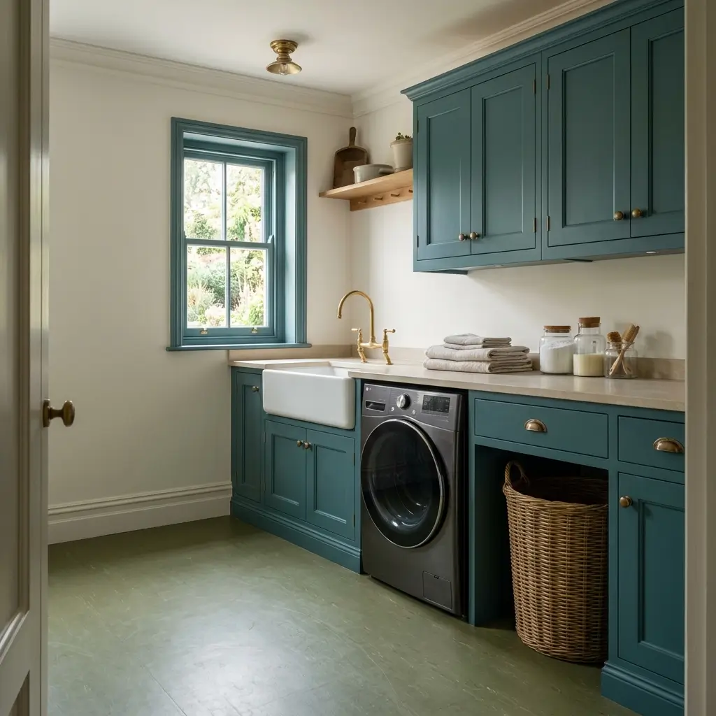 Colorful linoleum flooring with a smooth matte finish