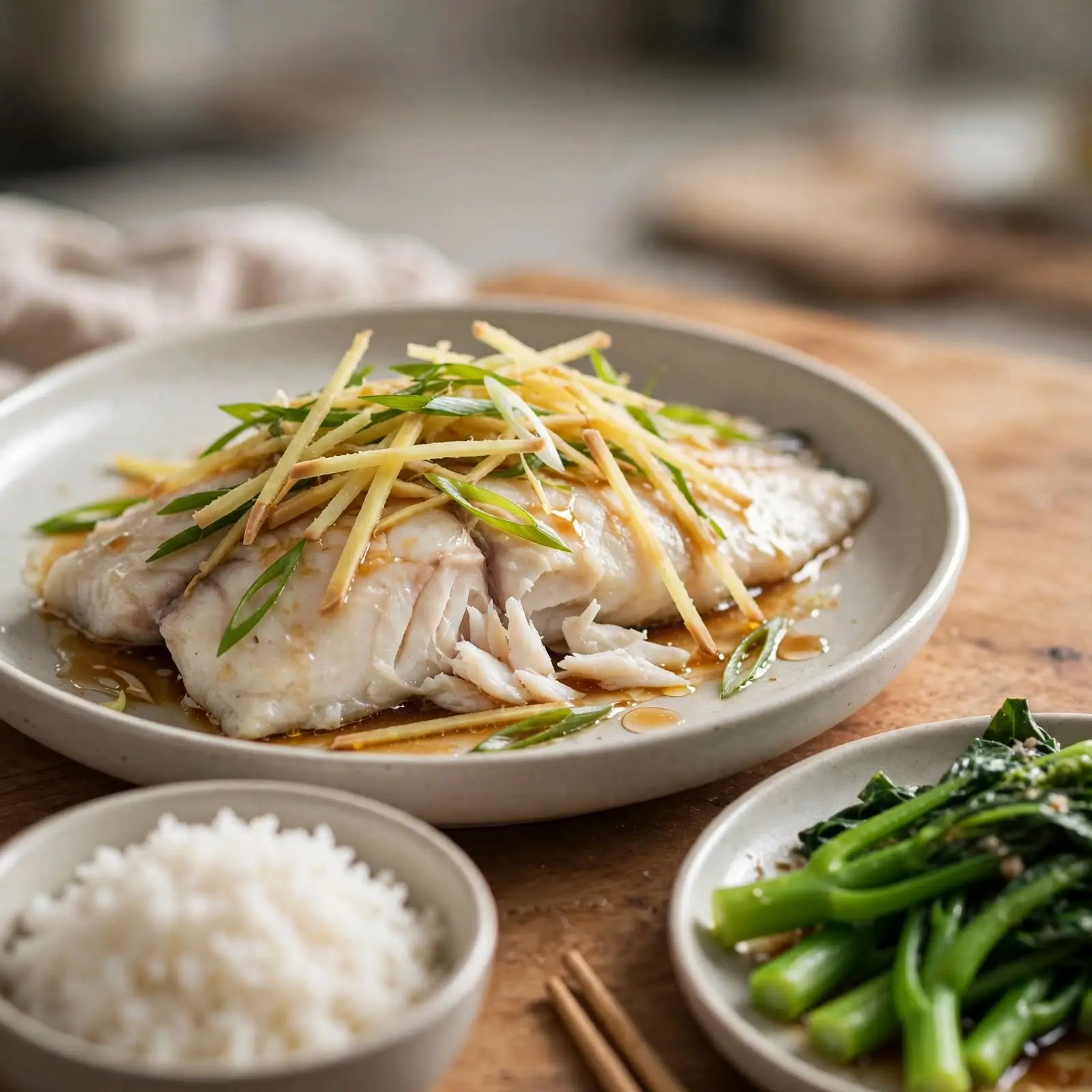 Ginger-Scallion Steamed Fish