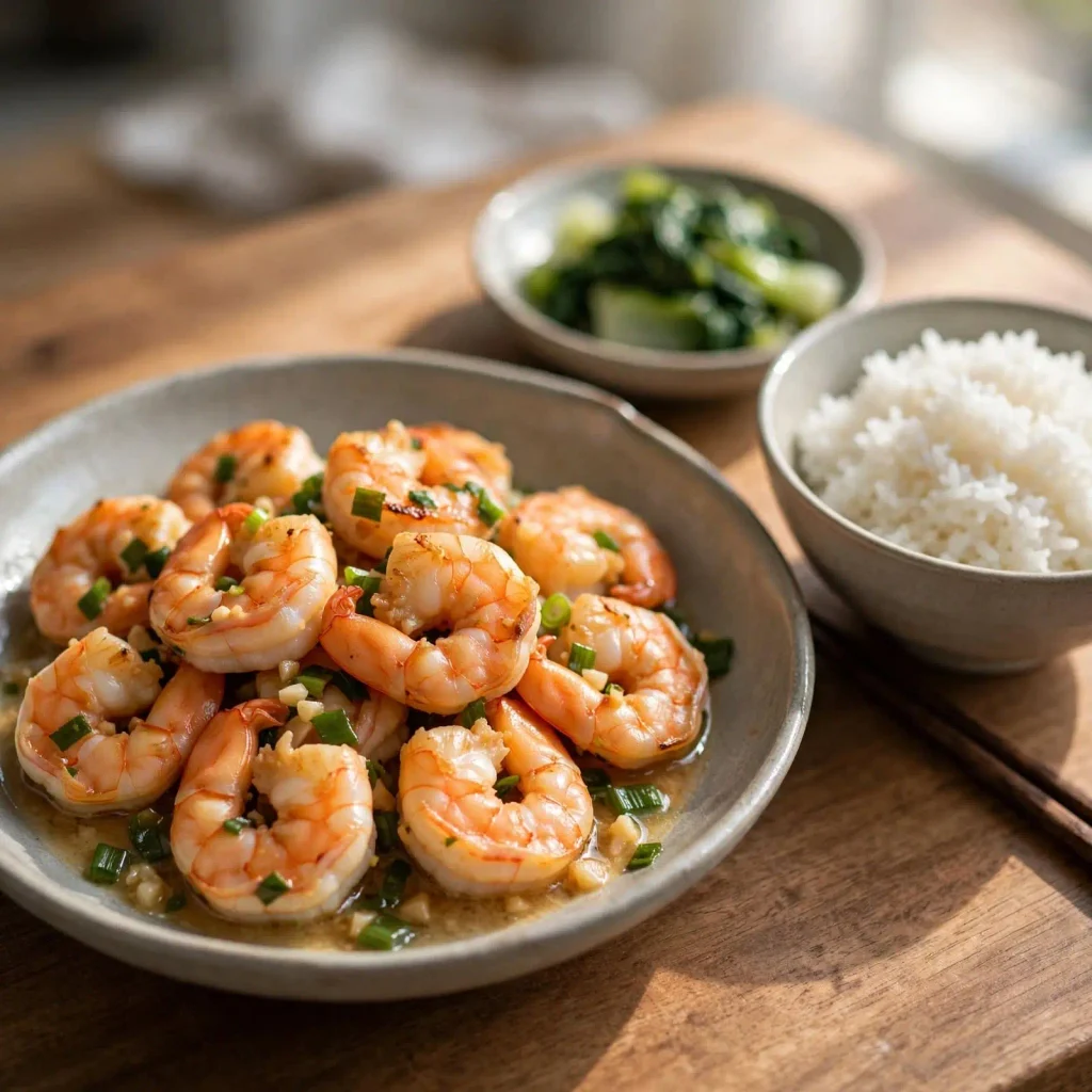 Shrimp with Garlic and Scallions
